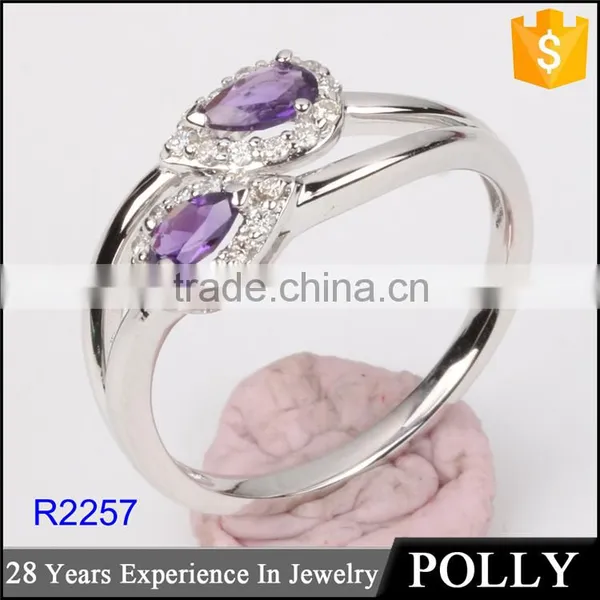 Custom Silver Big Stone Sample Wedding Ring Designs for Women photo-4