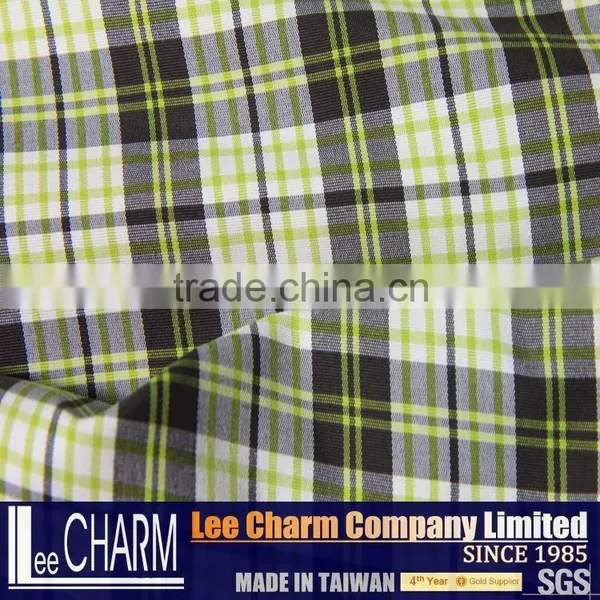 Cotton Feel White Tartan Plaid Stripe Cotton Fabric photo-3