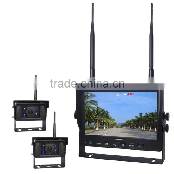 100% Factory DC12 to 32V 2.4G Digital Wireless 4 Way Car Reverse Camera System With Night Vision Camera