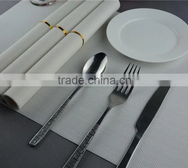 Wholesale Price 75g PVC Woven Mesh Placemat White Pure Color 1*2 Series 45*30cm photo-2
