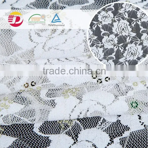 2016 New Fancy Cheap Stretch Embroidery Sequined Designer Dress Fabrics photo-5