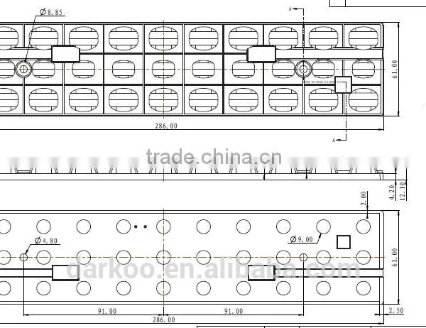 2016 Semi-cut-off LED Linear Lens For Indoor Lighting DK285-RL20-33H1 photo-2