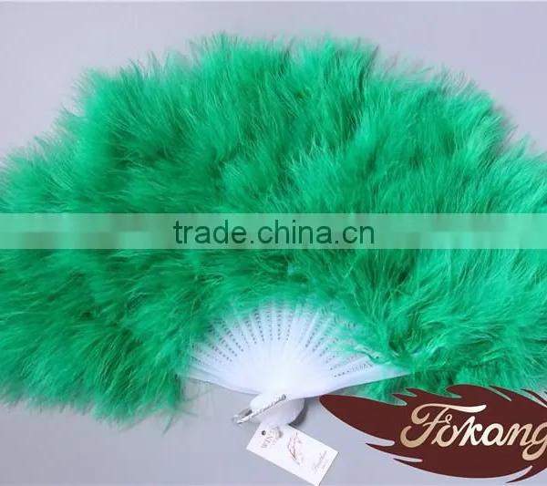 Christmas Occasion Chinese Feather Hand Fans And Turkey Feather Fan For Wedding Decoration photo-3