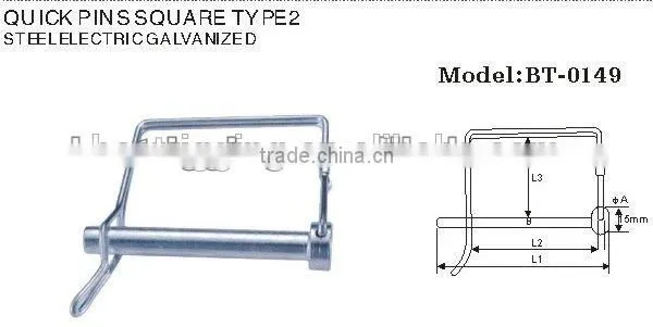 Zinc Plated & Nickel Plaed Square Shape Linch Quick Pin Hitch Pin Clip Single Winded in China Rigging Hardware photo-4