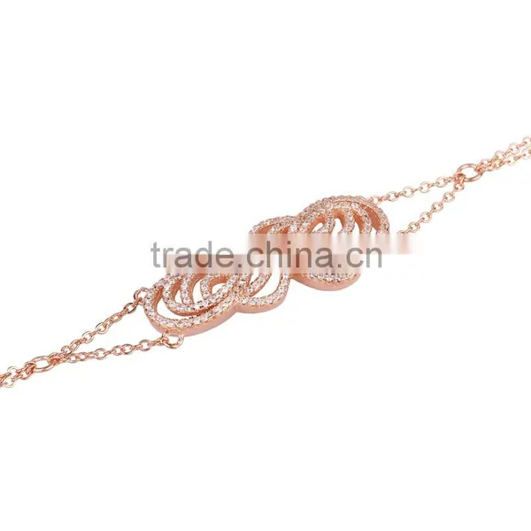 925 Sterling Silver Beautiful Charm Bracelet With Clear Zirconia Fashion Bracelet 2014 Bijoux Nickel Free photo-3