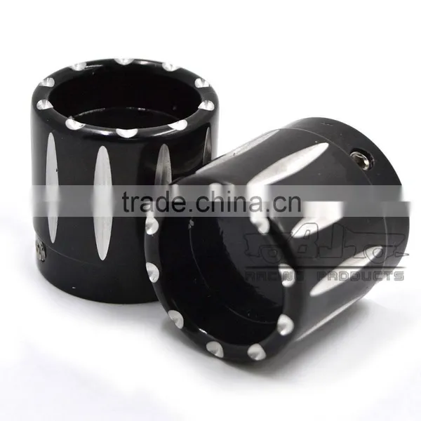 BJ-FS-HA001 High Quality Black Deep Edge CNC Billet Alloy Motorcycle Front Axle Cap Universal for Harley Davidson and Choppers photo-2