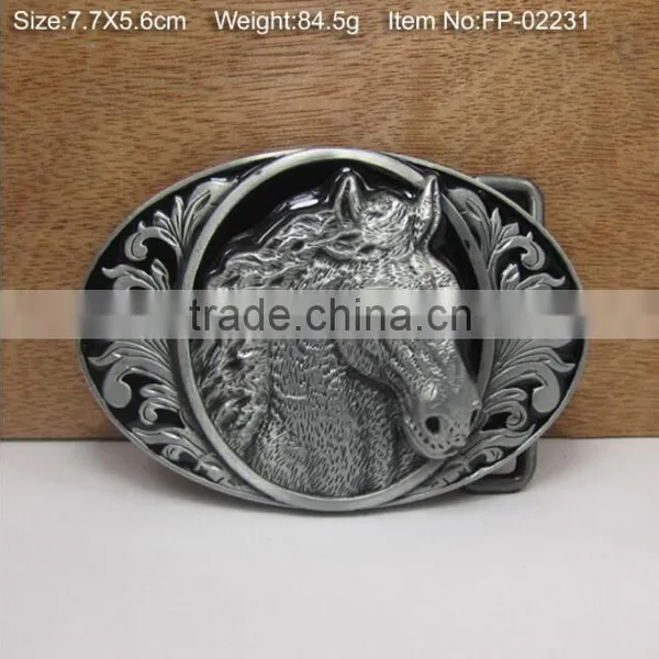 Ancient Bronze Horse Cowboy Belt Buckle photo-3