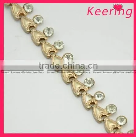 Newest Style Gold Crystal Rhinestone Chain WRC-057