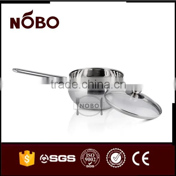 Home Use Stainless Steel Saucepan With Glass Handle photo-3