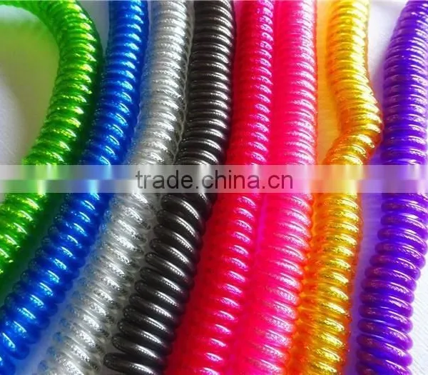 Wholesales DC3.5MM Transparent Spiral Metal Cable photo-6