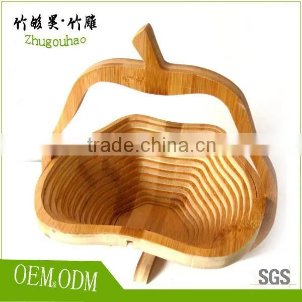 Eco-friendly Folding Cheap and High Quality Bamboo Fruit Basket photo-3