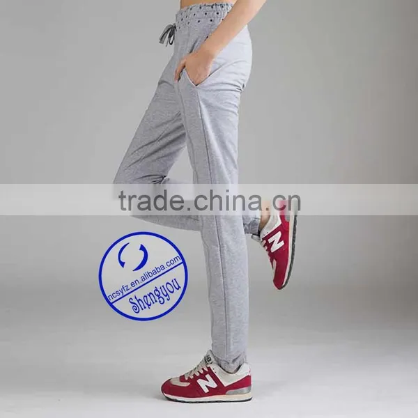 Wholesale Custom 100% Polyester Grey Women Yoga Sweat Pants photo-4