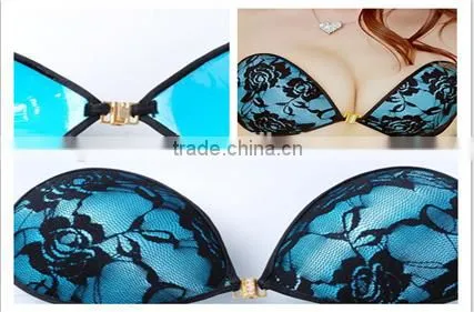 Sponge Lingerie For Curvy Women Cleavage Bras With Black Lace Cover photo-4
