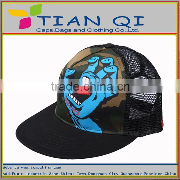 Top Sell Camouflage Mesh Cap With Ghosting Image Sports Cap