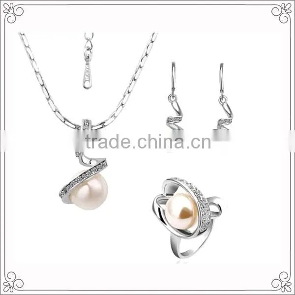 Necklace,Earring ,Ring Fashion Pearl Jewelry Set For Fashionistas