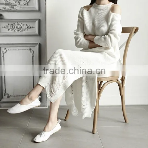 Latest Fashion Korean Style Dresses Sexy Girls Knitted Pullover Pullover Sweater