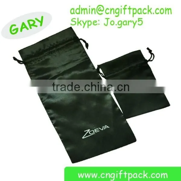 10x15cm Black Satin Drawstring Jewelry Bag photo-6