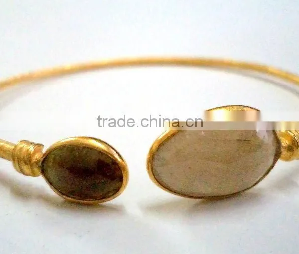 Turqioise Vermeil Gold Plated Sterling Silver Bangle, Gold Plated Bangle, Turquoise Bangle photo-2