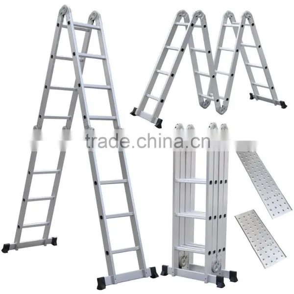 NEW 3.6M FOLDING 4 X 3 ALUMINIUM MULTI PURPOSE LADDER MULTI FUNCTION + PLATFORM photo-2