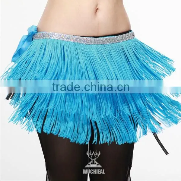 Wuchieal Belly Dance Waist Belt/chain, Tassel Hip Scarf in Performance/practice Wear YL082