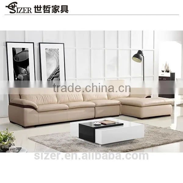 Modern Living Room Leather Sectional Sofa Cushions Sale photo-2