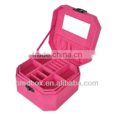 Octagonal Shape Exquisite Flocking Cheap Jewellry Box photo-5