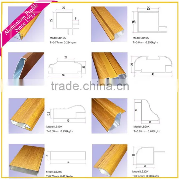 Good Quality Wood Grain Aluminum Profile for Kitchen Cabinet photo-5
