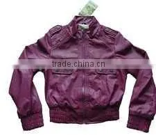 Lady Fashion PU Jacket Stock
