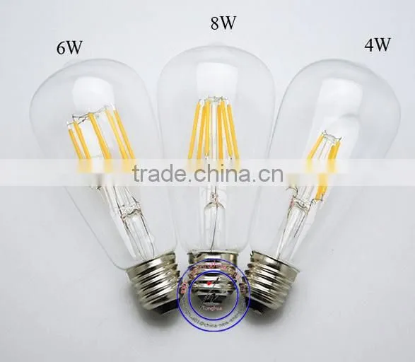 Loft Style LED Short Filament Bulb ST64 E27 2W 4W 6W 8W Warm White Light Bulb photo-6
