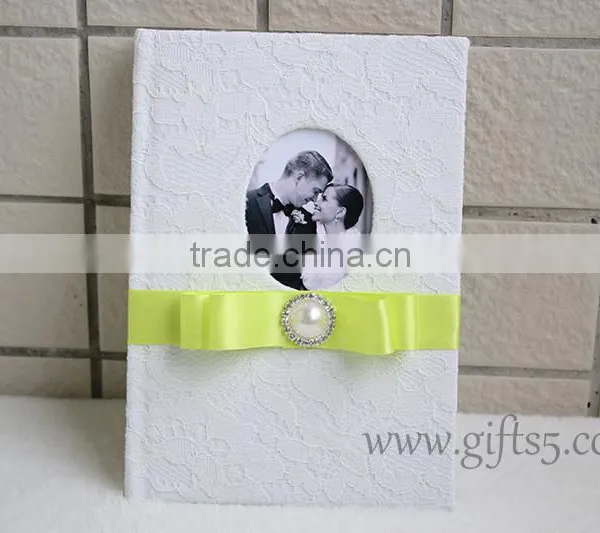 Unique Design Wedding Record Memories Guest Book With Photo Frame You Can Put Photo in the Cover photo-3