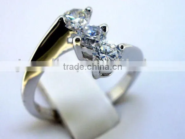 Silver Ring With Quality cz Rhodium Plating QCR024