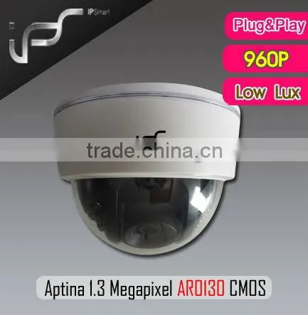 IPS Newest 960P Low Lux AR0130 CMOS Sensor 15-20 IR Distance 3.6MM Fixed Lens Plastic Housing Infrared Dome Cameras IPS-HA1321L