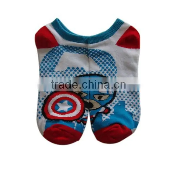 GSW-114 Custom Cartoon Design Fashion 100% Organic Cotton Ladies Women Ankle Socks
