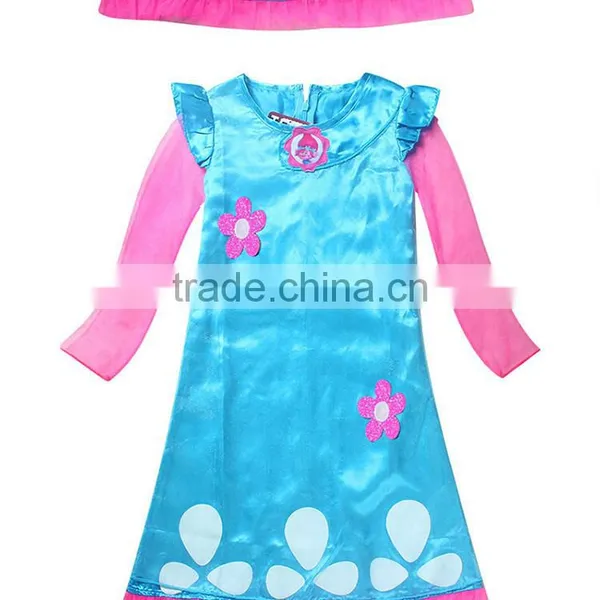 Cosplay Costumes Cartoon Newest Trolls Poppy Princess Dress For Girl With Wig photo-2
