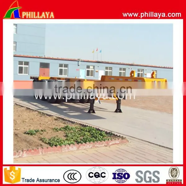 China 3 Axles 40ft Container Semi Trailer Widely Used New Condition Low Price 20ft 40 Feet Flatbed Truck Trailer Made in China photo-3