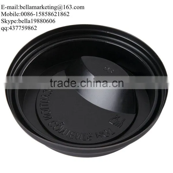 10, 12, 16, and 20 Oz. Black Hot Paper Cup Travel Lid, Disposable Hot Coffee Cup Lids photo-4