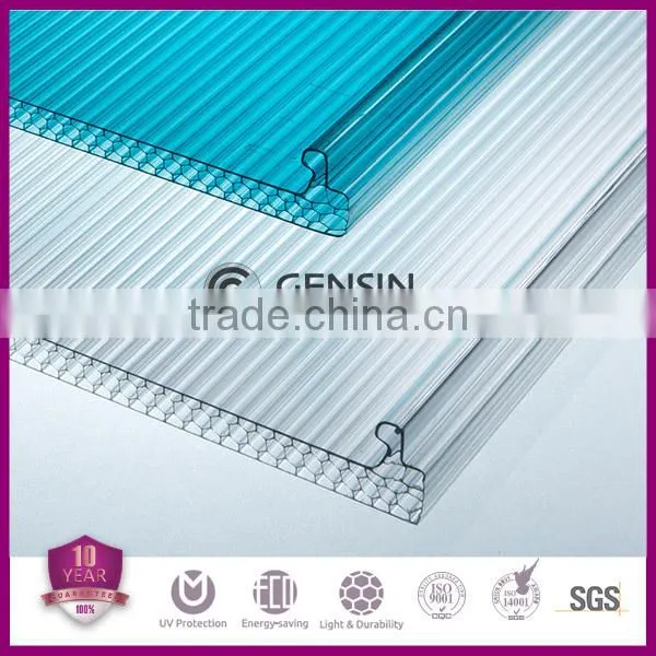 Honeycomb U-lock Polycaronate Hollow Sheet Solar Control Roofing System photo-4