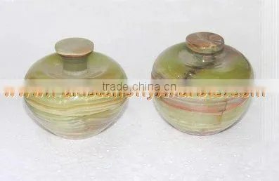 CUSTOM MADE Pakistani Supplier ONYX CANDY JARS POTS HANDICRAFTS photo-6