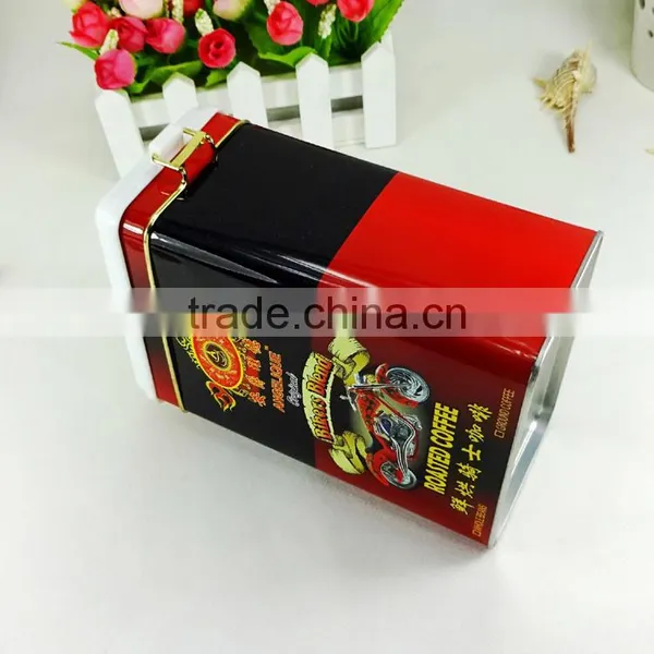 Coffee Tea Packaging Rectangular Plastic Lid Tin Case photo-6