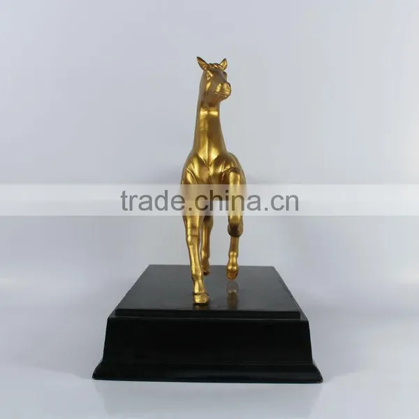 Resin Gold Plate Horse Modern Sculpture photo-4