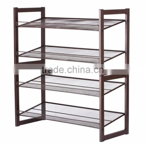Vivinature Shoes Storage Rack, Shoes Rack With Mesh Metal Style photo-4