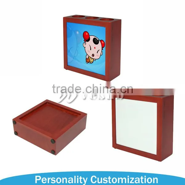 Sublimation Wooden Pen Holder With Tile Insert photo-4