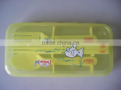 Eco-friendly Food Grade Plastic Tableware Set Dinner Set With Fork and Chopsticks TH-609 photo-2