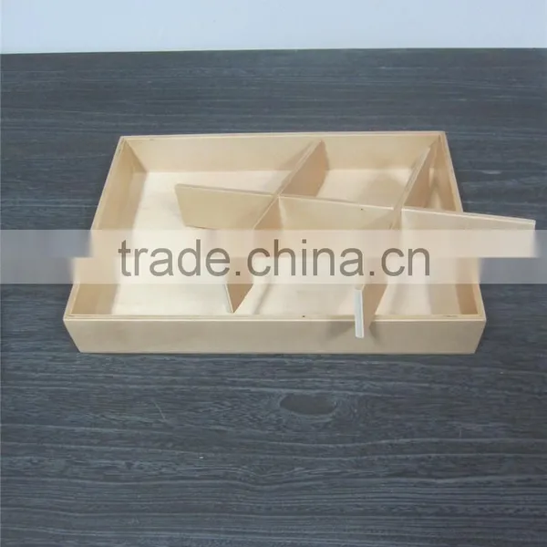 Divided Solid Wood Tea Box Handmade Wooden Box photo-2