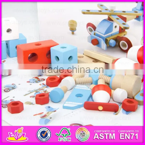 DIY 28PCS Wooden Screw Airplane Toys for Kids,Wooden Toy Screw Nut Combination for Children W03C018 photo-6