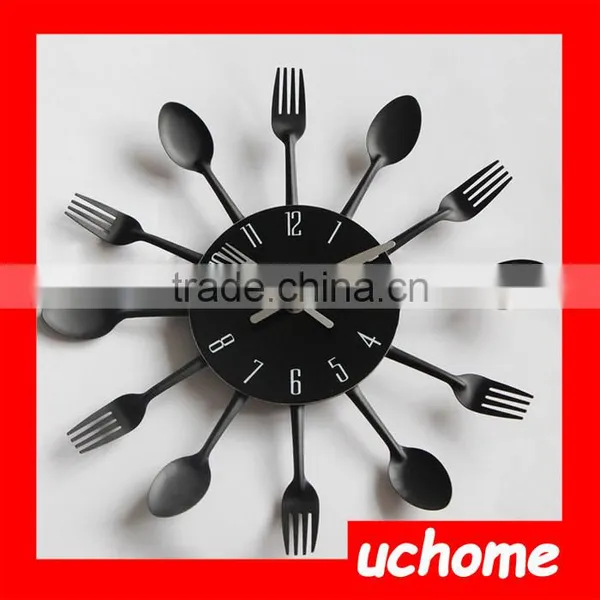 UCHOME Colorfull Wall Clock With Fork And Spoon photo-4