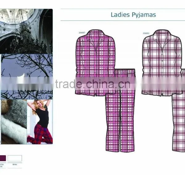 2015 Fashion High Quality Comfortable Sleepwear 100%cotton Flannel Pajama Set , photo-2