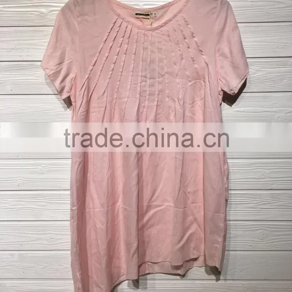 GZY Stock Short Sleeve Goog Quality Cotton Blouse Neck Design photo-5