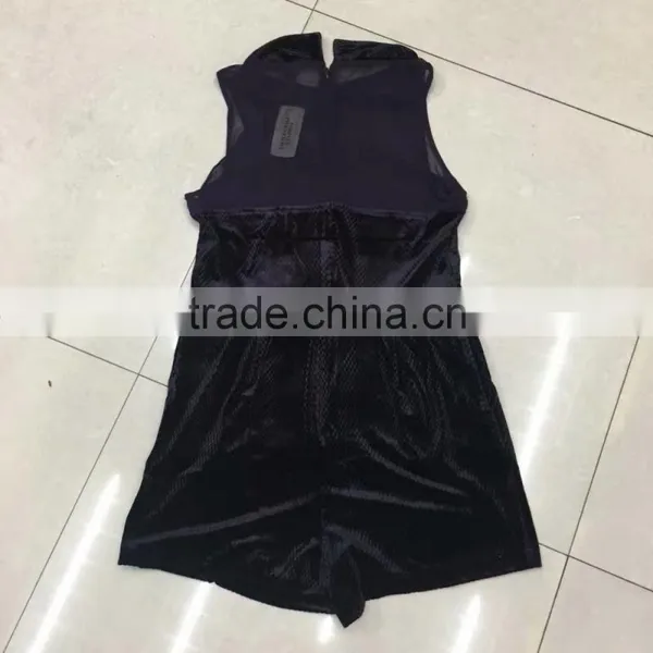 Women Branded Velvet Sexy Black Jumpsuit photo-5