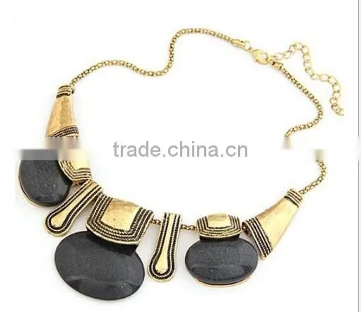 Zm33435a Fashion Bohemian Women Turquoise Gold Plated Statement Necklace Jewelry photo-6
